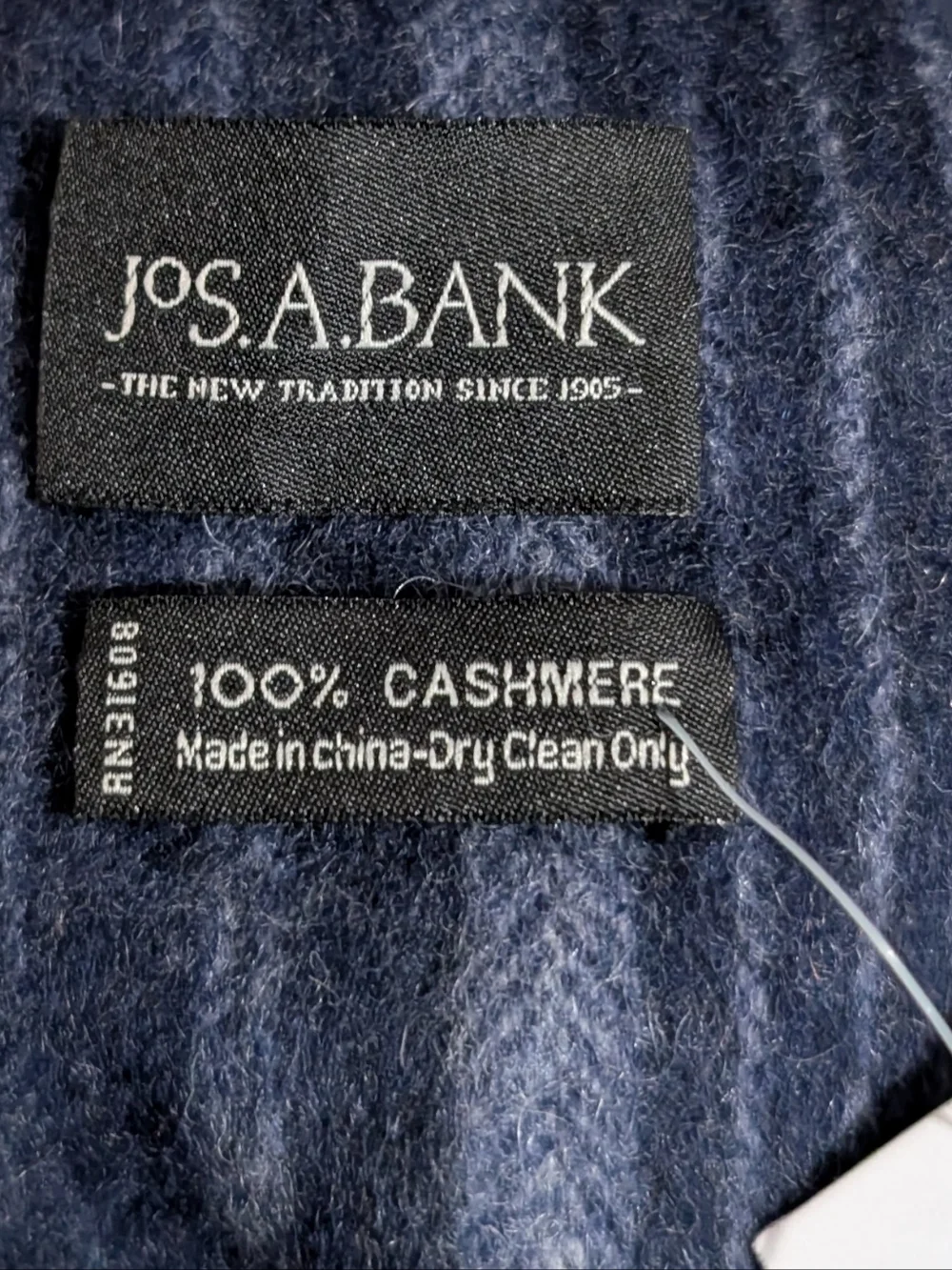 New Jos A Bank Mens Scarf 100% Cashmere One Size Striped NWT